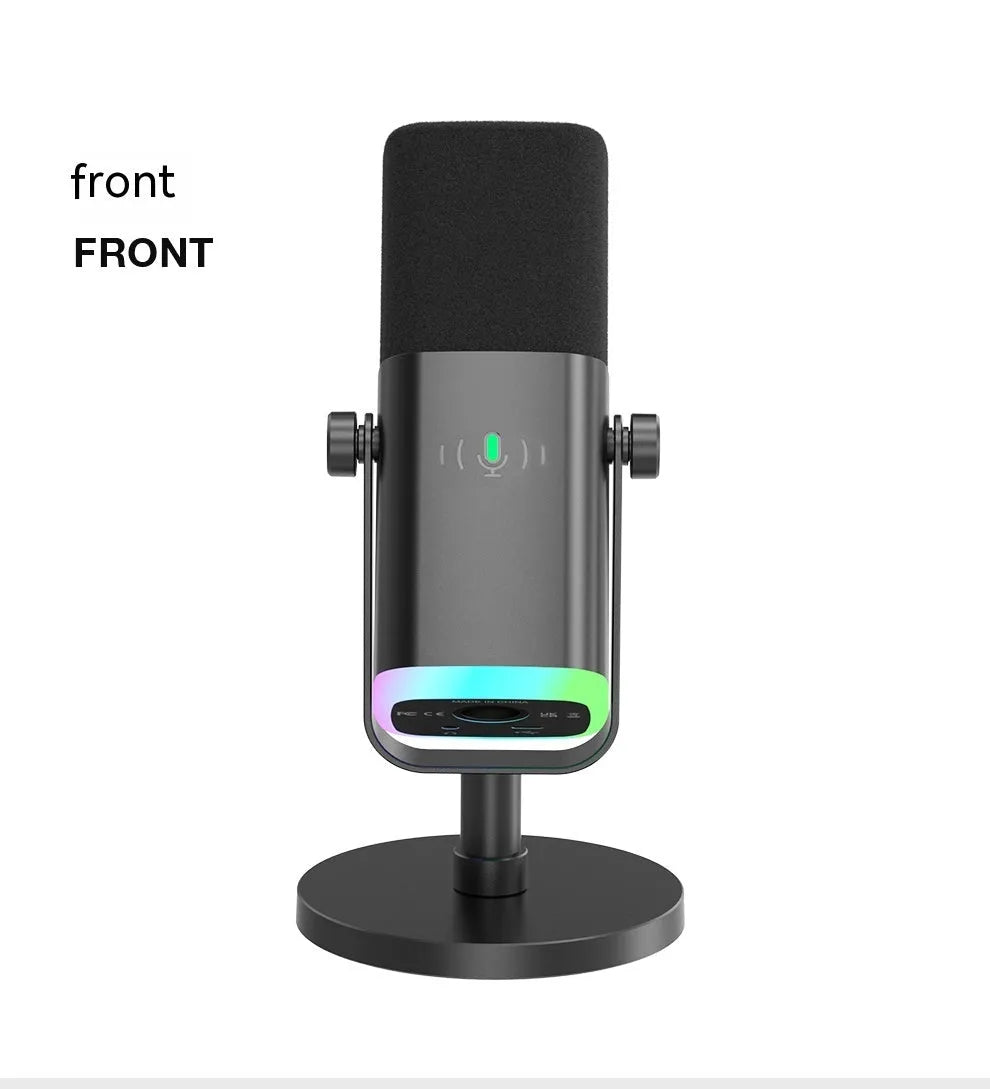 Dynamic noise reduction microphone in black, pink or white with detachable bracket and included cables