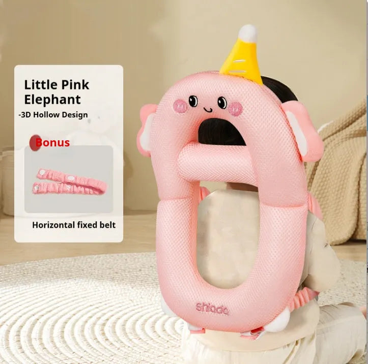 Cartoon anti-collision pillow for baby fall protection with dinosaur design and EPS particle filling