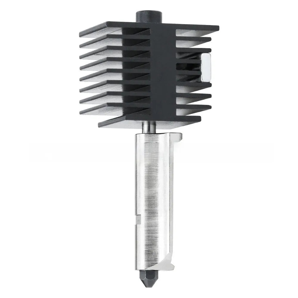 Bambu Lab A1 Mini 3D printer hot end replacement kit with four hardened steel nozzles and a black silicone sleeve.