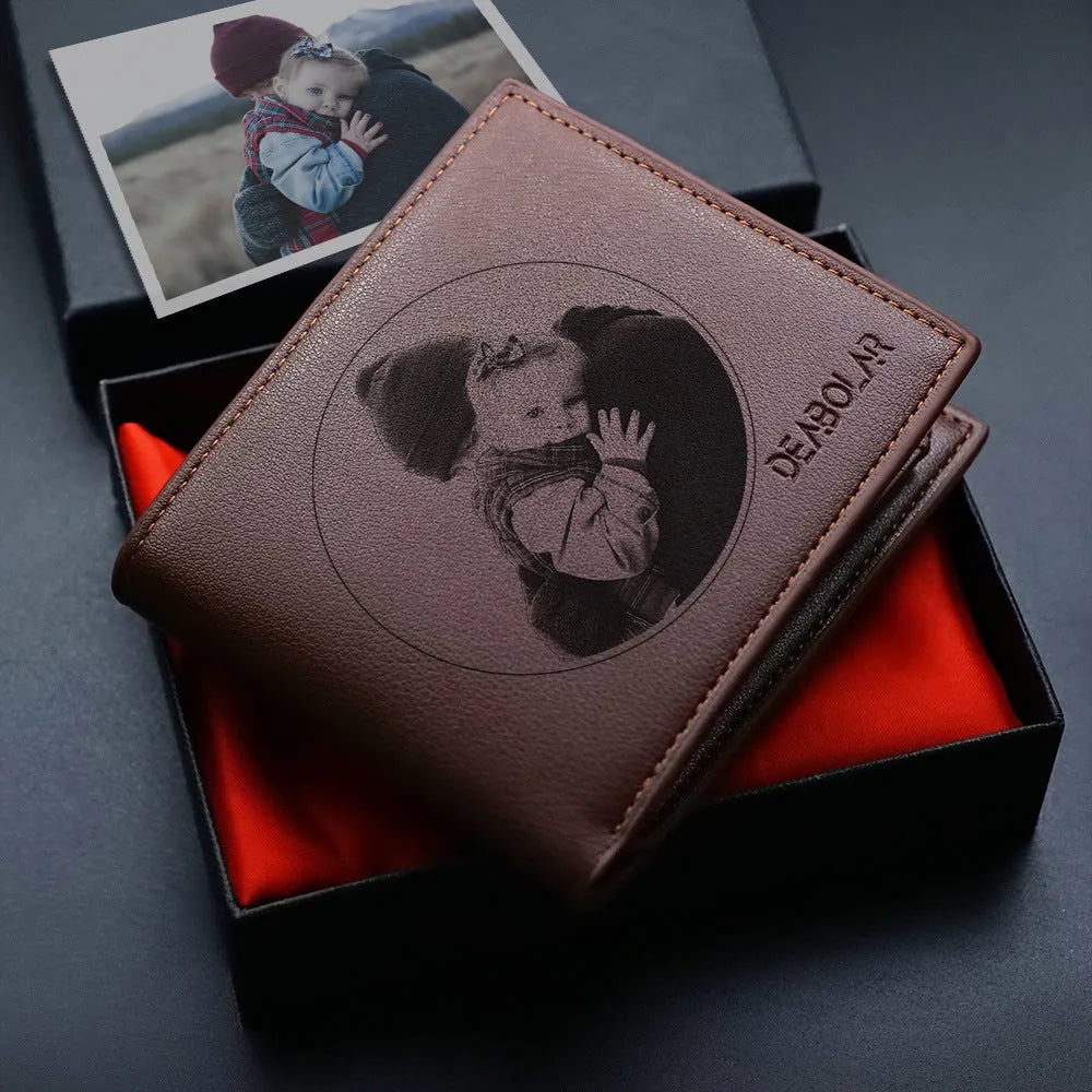 Men's brown leather wallet with a silver zipper closure, showing open view of multiple card slots.