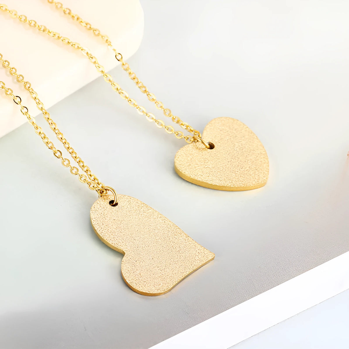 Women's titanium steel heart-shaped pendant necklace with geometric design in KN25736Z colour