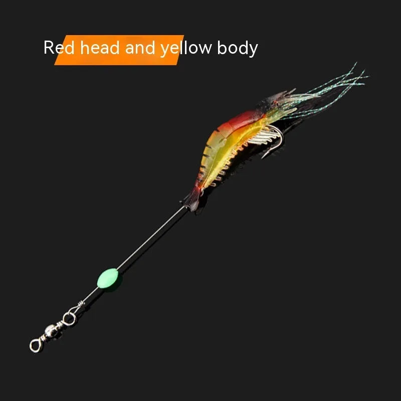 Luer soft plastic fishing lure with integrated hook in six colour variations including luminous and transparent options