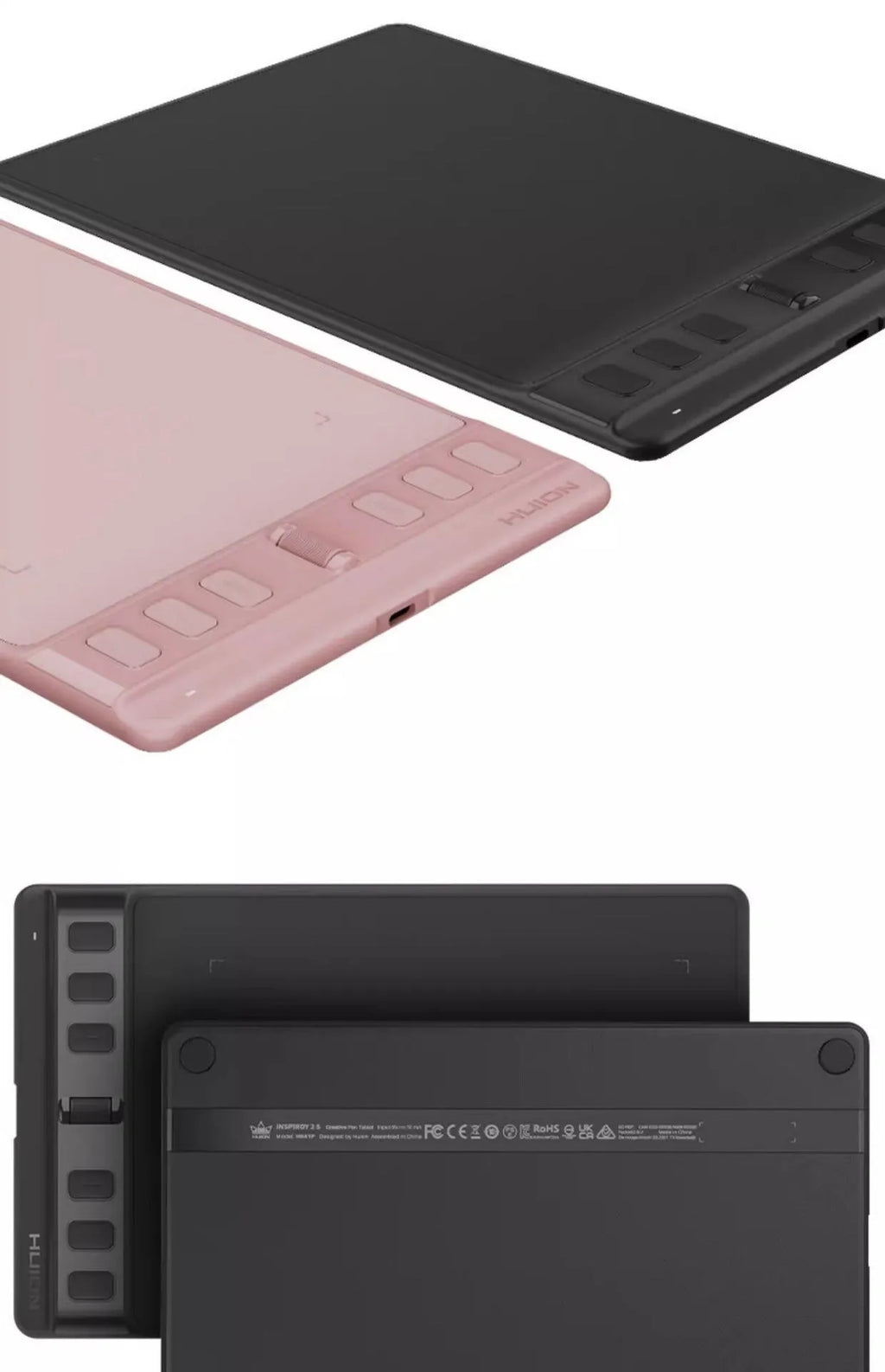 Hua Wang H641P drawing tablet with digital pen in black or pink with 8192 pressure levels