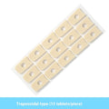 Multi-shape heel corn protectors pack showing large oval, small oval, U-shaped, and circular PU pads.