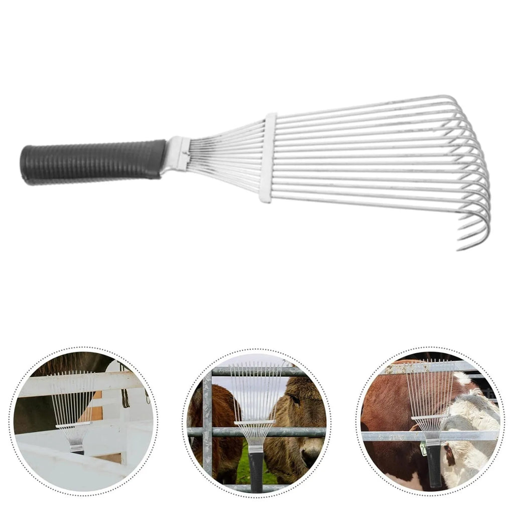 Stainless steel dematting brush rake comb for grooming dogs and horses