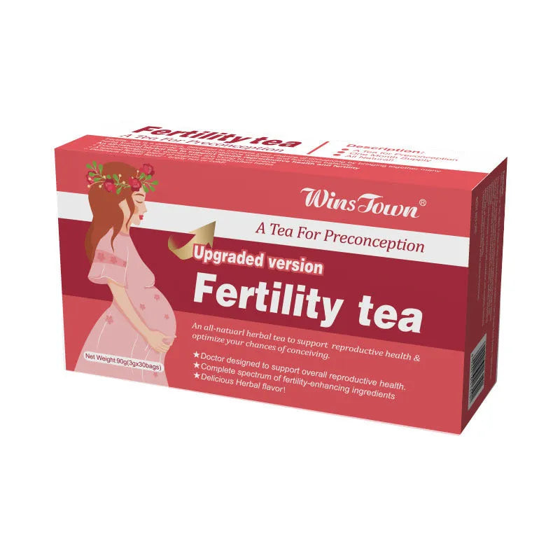 Box of fertility herbal tea containing 330 individually wrapped tea bags