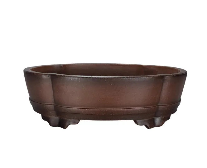 Classical style purple clay flower pot measuring 50cm wide x 39cm deep x 16cm high