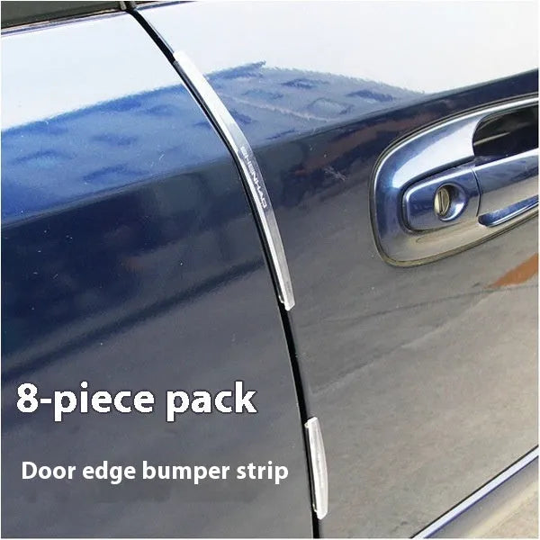 Solid white plastic car door edge anti-collision protection strip