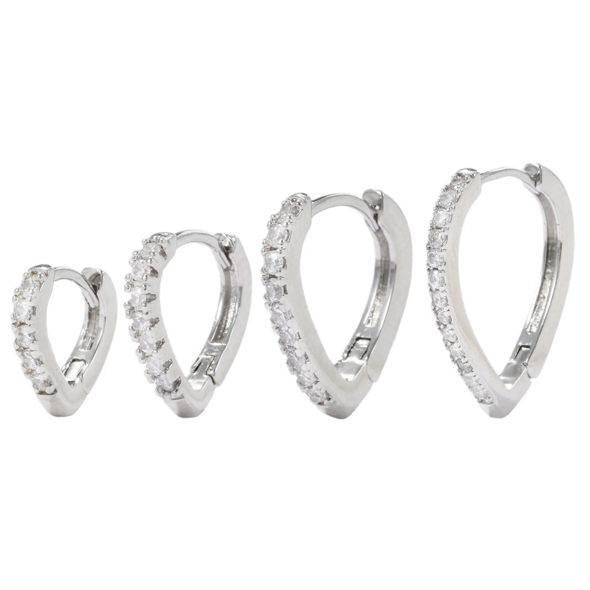 Geometric heart-shaped copper clip-on earring with gold electroplated finish.