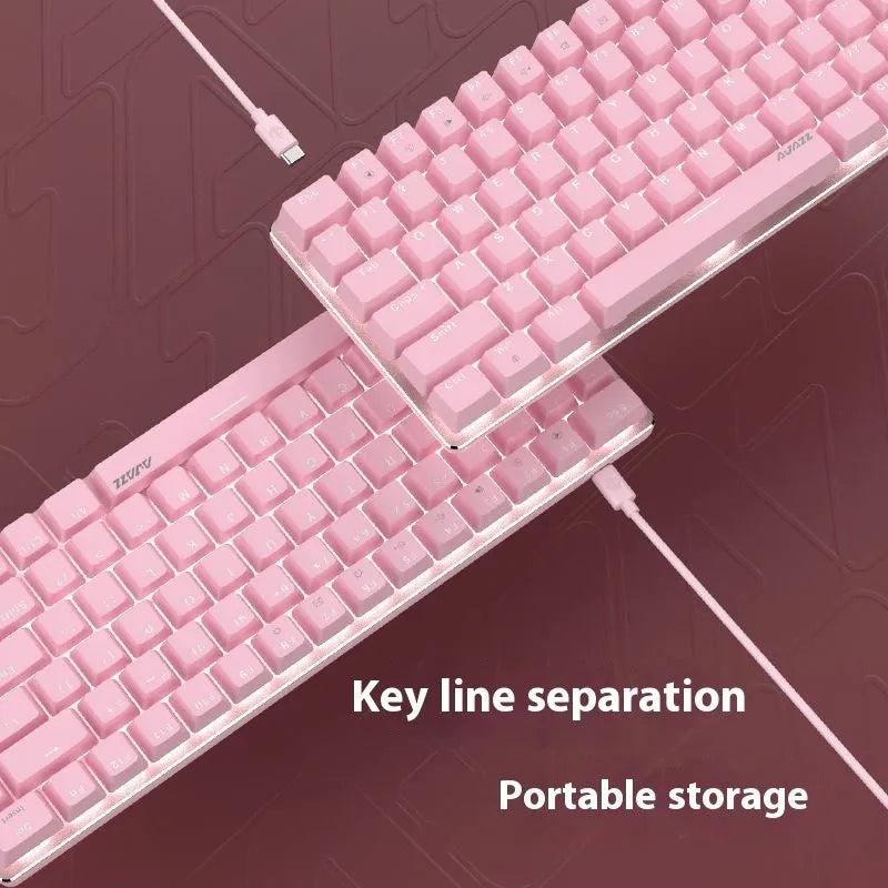 82-key mechanical keyboard with white backlight and metal casing