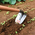 Stainless steel agricultural pointed hoe with a steel horse pointed tip for ploughing