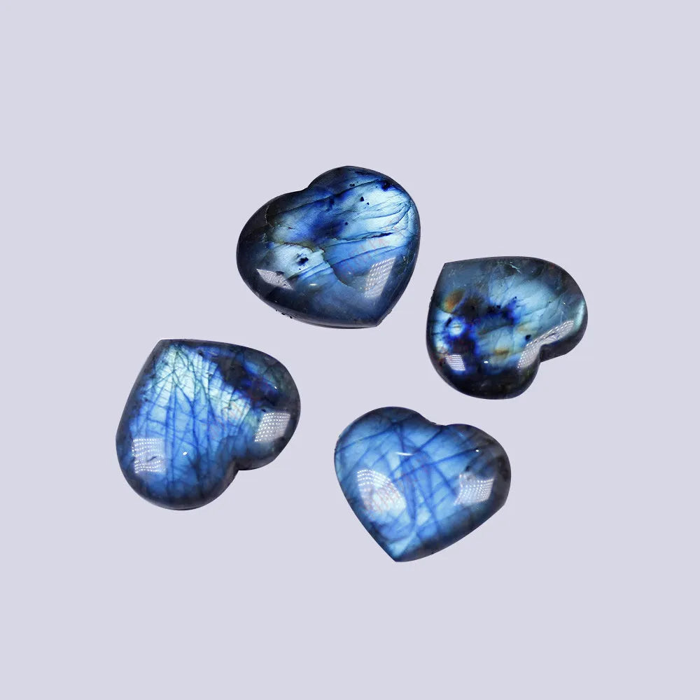 Natural pulled feldspar geometric pendant with a handle, in blue moonlight colour.