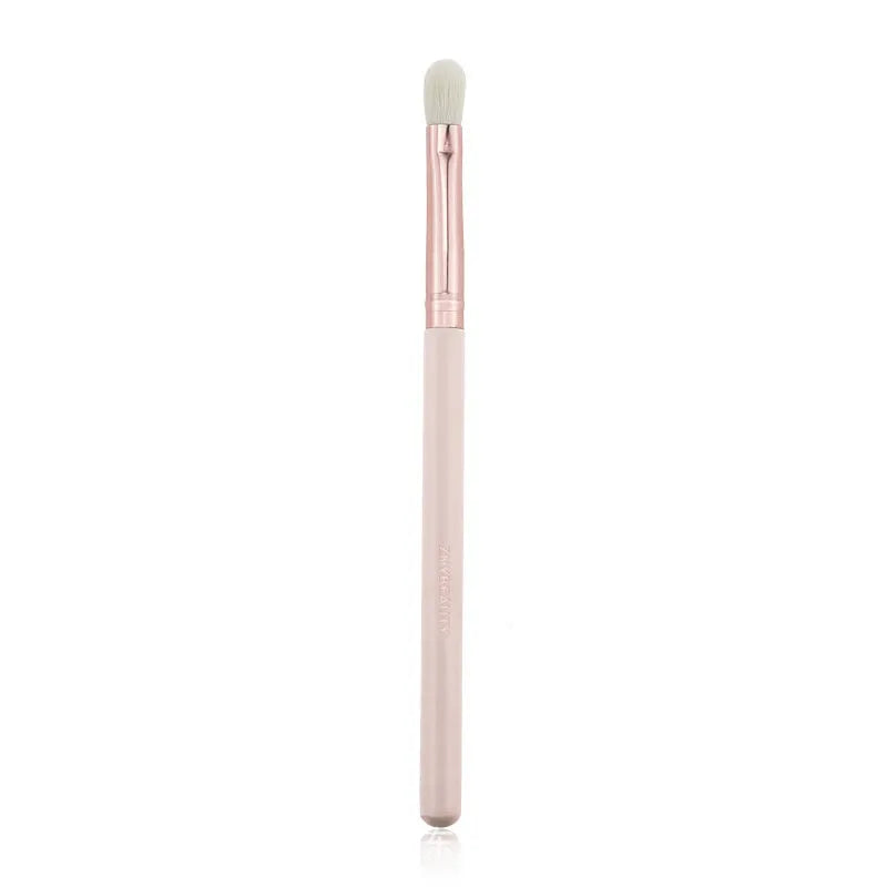26 pink makeup brushes with wooden handles in PU storage case