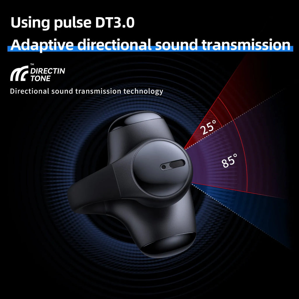 Black T306 wireless Bluetooth sports headset with ear hook and clip-on design for gaming and fitness.