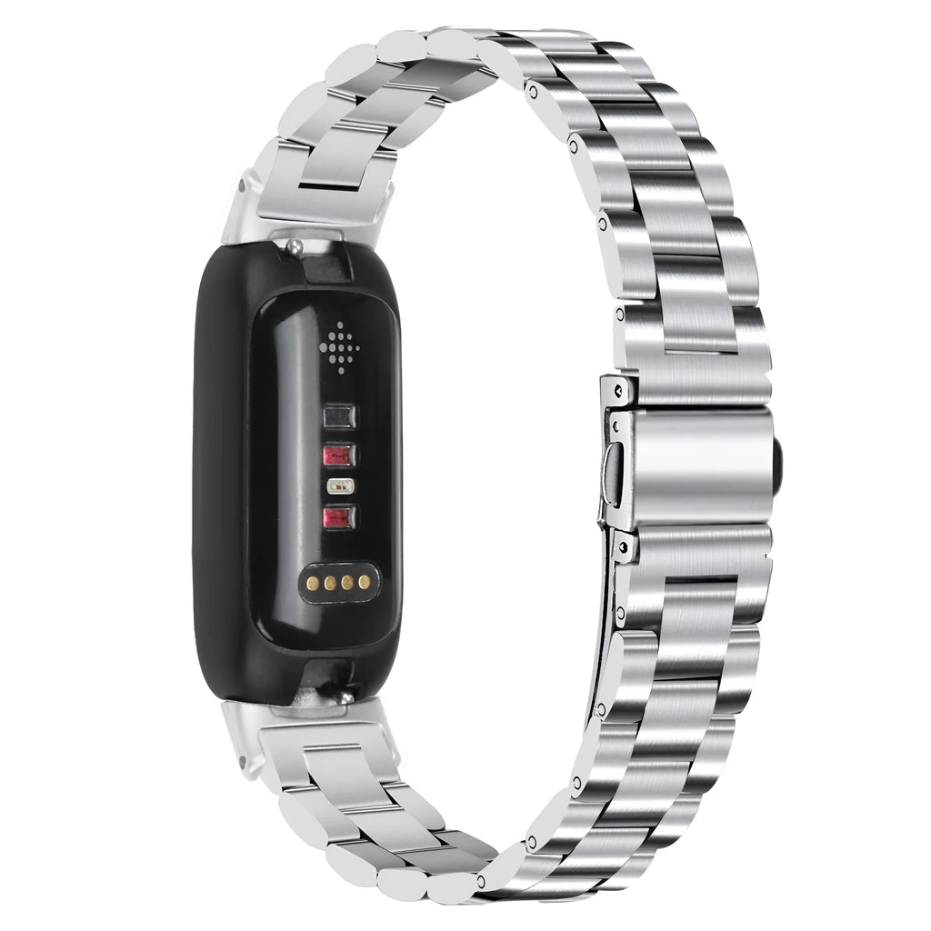 Stainless steel Fitbit Inspire 3 watch strap in multiple colour options showing 12mm connection width