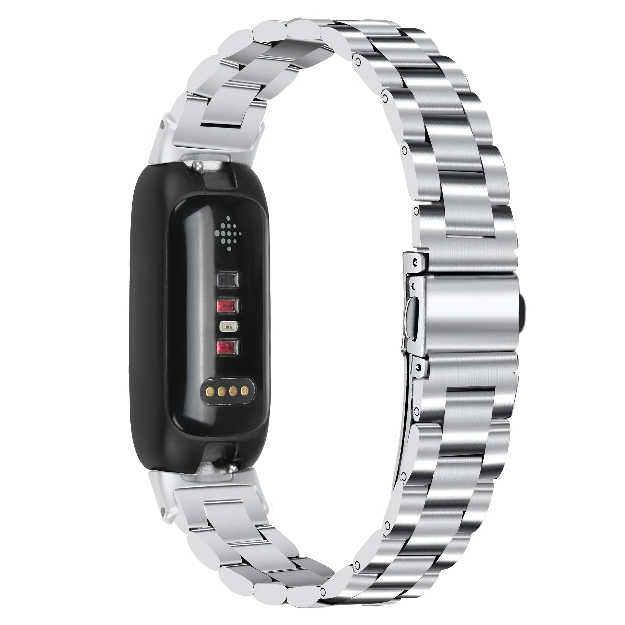 Stainless steel Fitbit Inspire 3 watch strap in multiple colour options showing 12mm connection width