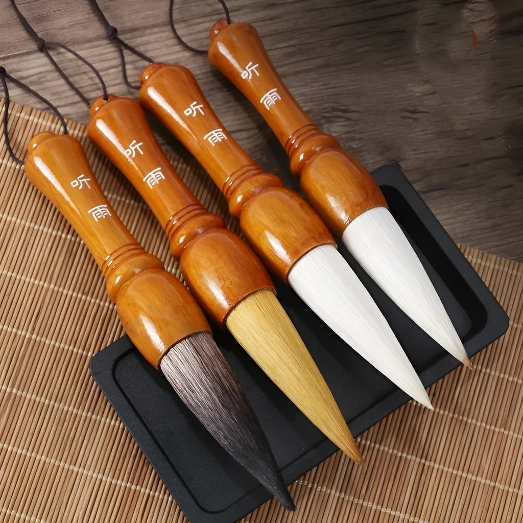 Large traditional Chinese wrist brush with wolf and sheep hair combination nib for calligraphy