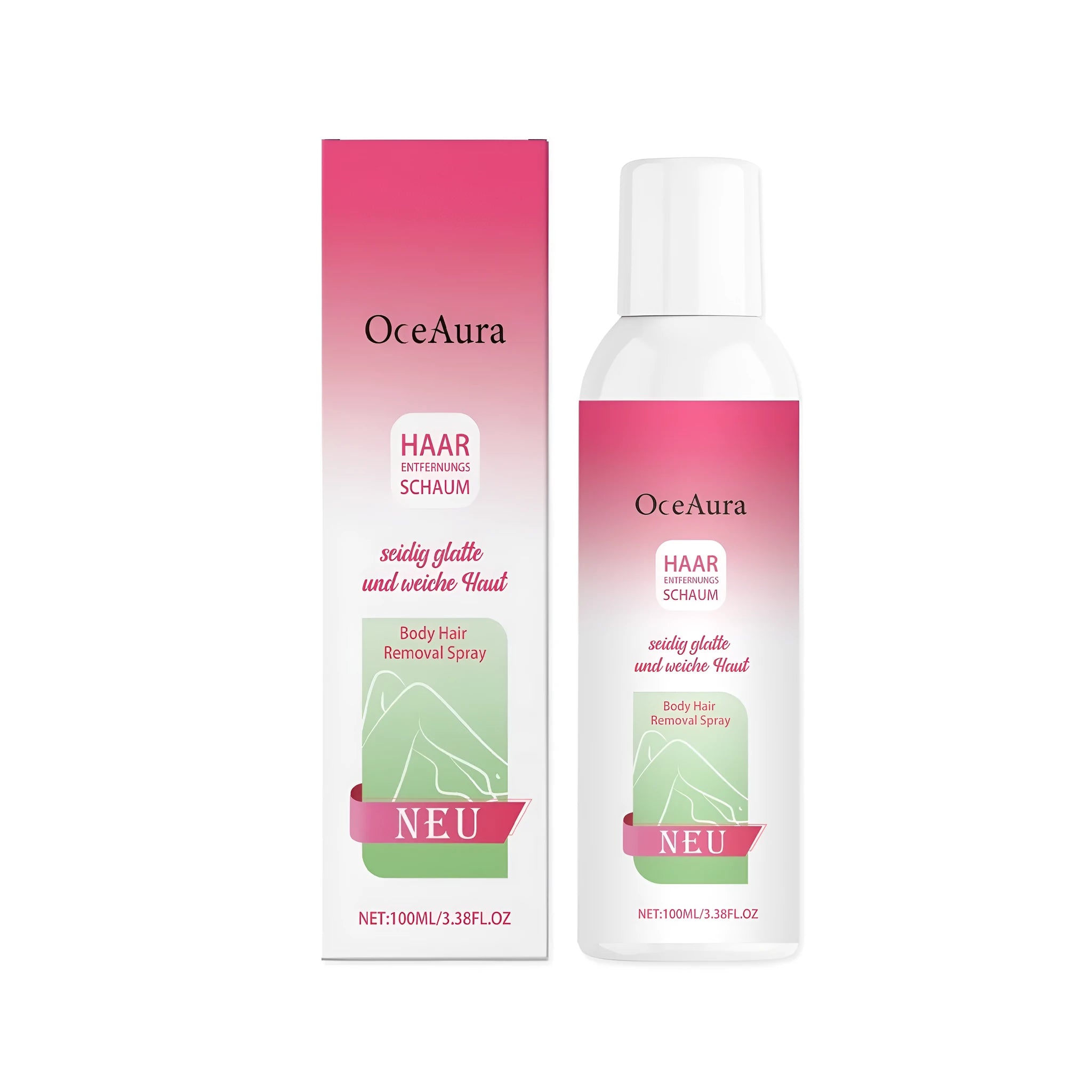 100ml body hair removal spray container with depilatory formula containing calcium thioacetate and glycerol