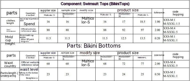 Women's printing colour separated tube top and briefs bikini set for swimming.