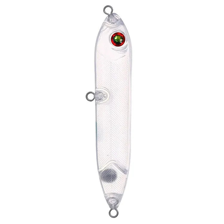 Transparent 9.5cm blank fishing lure body with 7mm fish eye hole