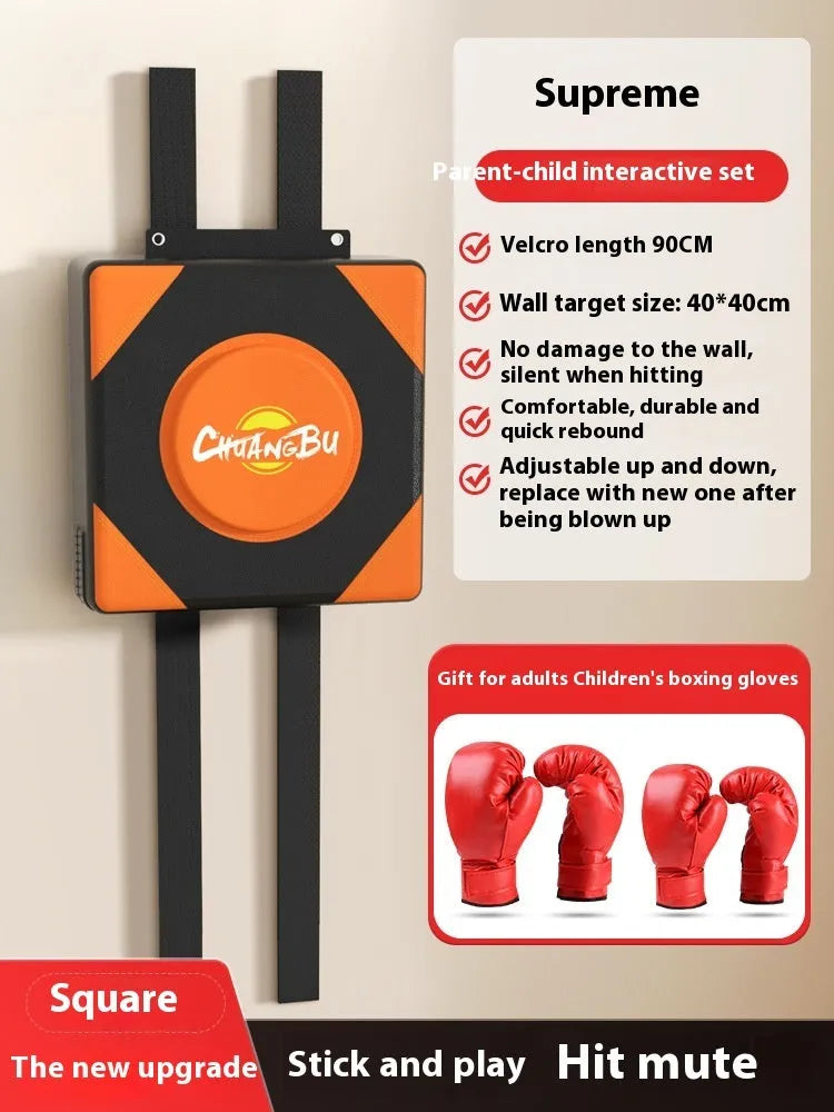 Wall-mounted PU boxing sandbag target in round and square designs for home training