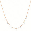 Gentle drop-shaped artificial zircon necklace on O-shaped chain in 925 silver