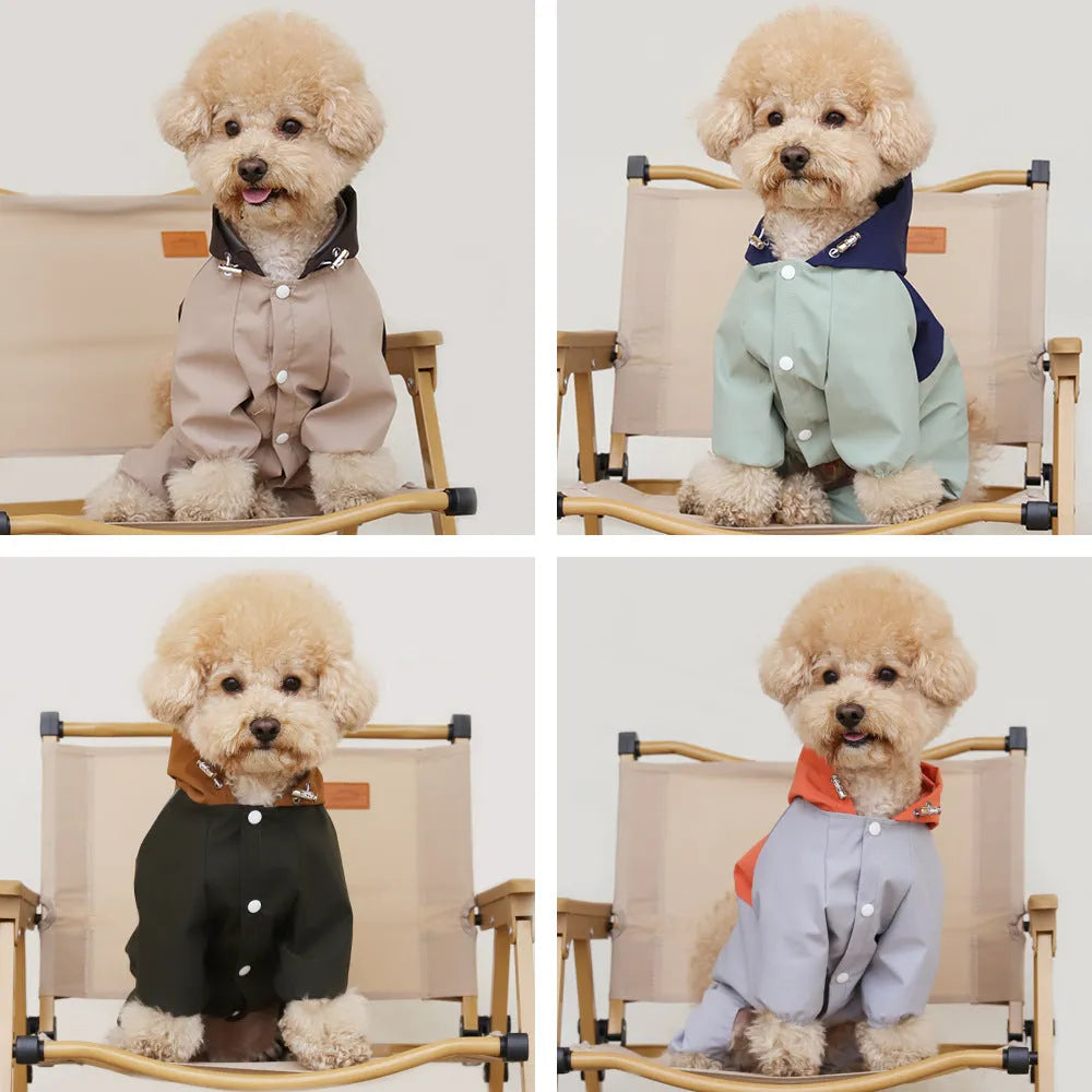 British style waterproof polyester dog jacket for small and medium sized dogs