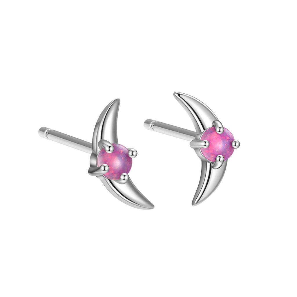 Women's geometric earrings in 925 silver with electroplated finish and cubic zirconia stones
