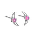Women's geometric earrings in 925 silver with electroplated finish and cubic zirconia stones