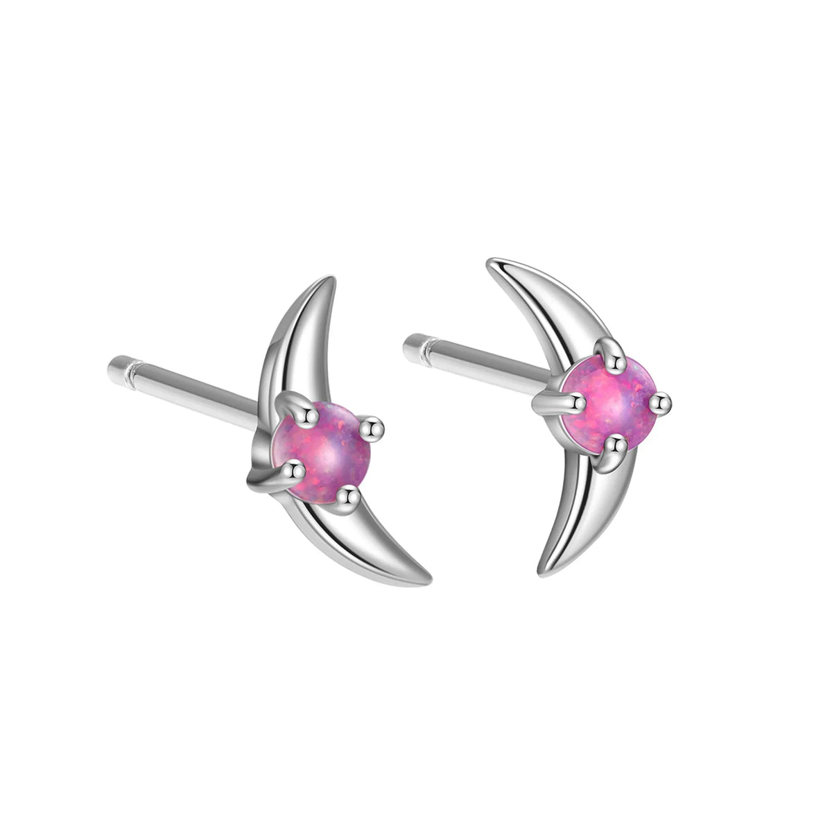 Women's geometric earrings in 925 silver with electroplated finish and cubic zirconia stones