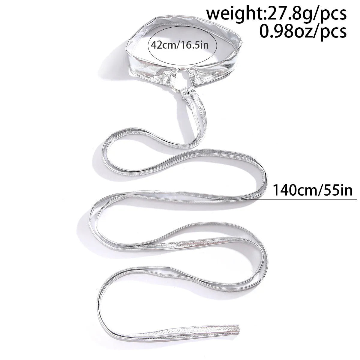 Silver alloy thigh chain with geometric shape and lace-up cross design for adjustable fit
