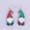 Santa Claus acrylic fashion earrings with cartoon character design in red and green colour options
