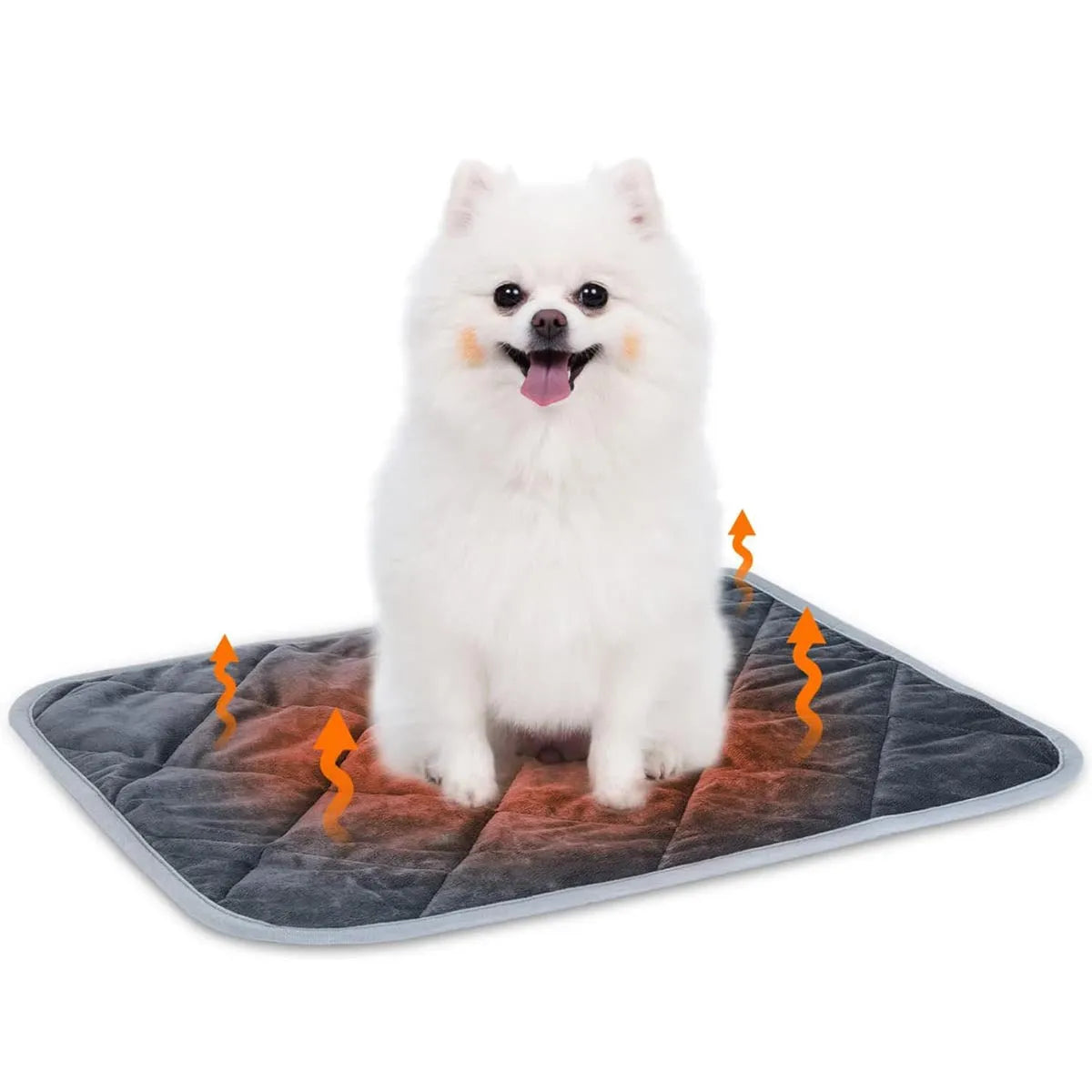 Grey multi-layer pet cushion shown in four available size options for cats and dogs