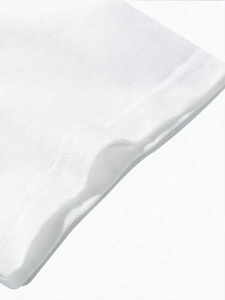 Men's solid colour pure cotton short sleeve T-shirt in Japanese retro style.