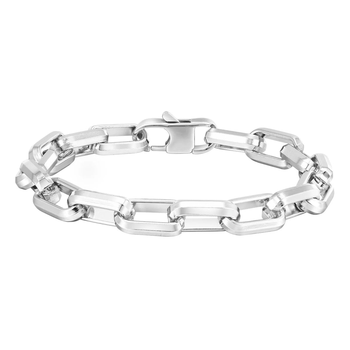 Square chain link men's bracelet in titanium steel with electroplated finish