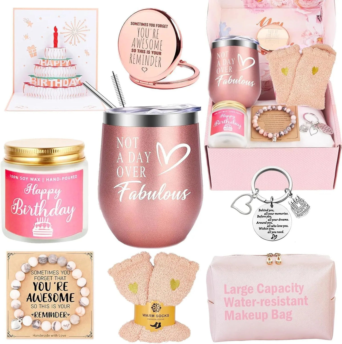 Soy wax aromatherapy candle bath set gift box in modern simplicity style, showing colour variation options
