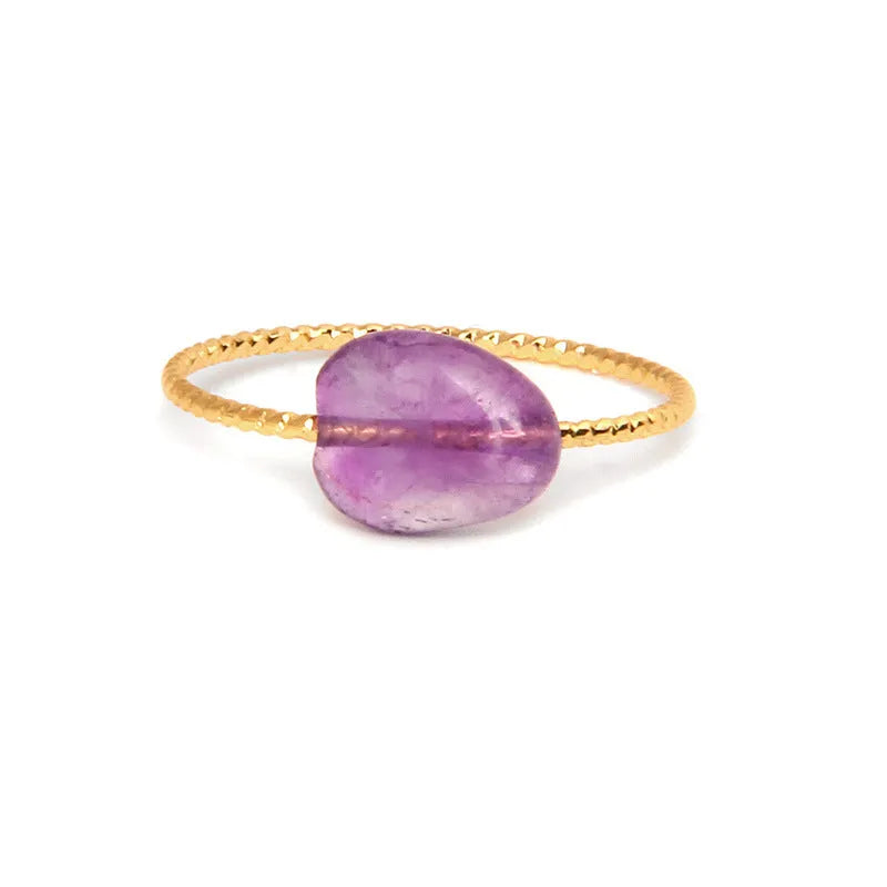Original design geometric agate women's ring showing coloured stone in structured setting