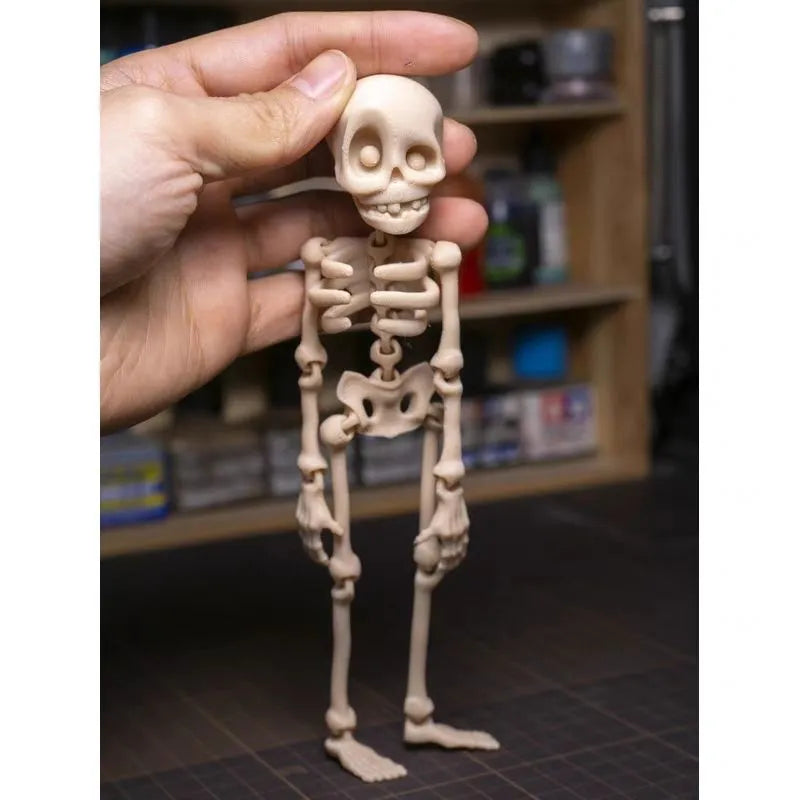 3D printed Halloween skull refrigerator magnet in multiple colour options showing 18cm height dimension