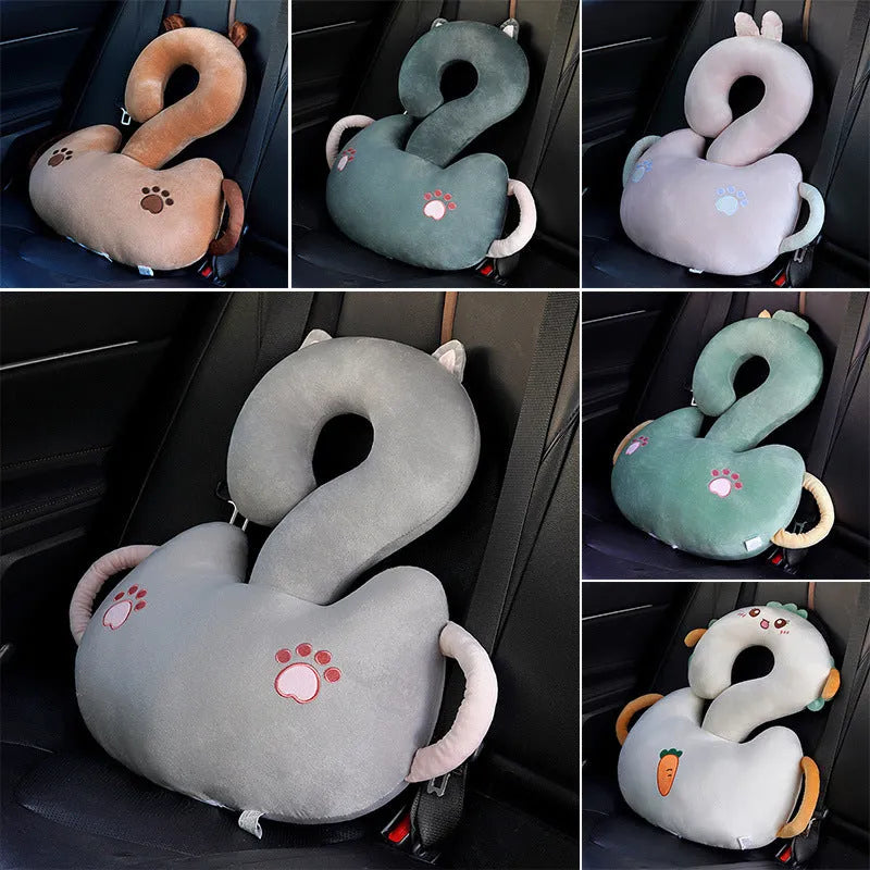 Square cartoon animal car cushion pillow with question mark design measuring 65cm