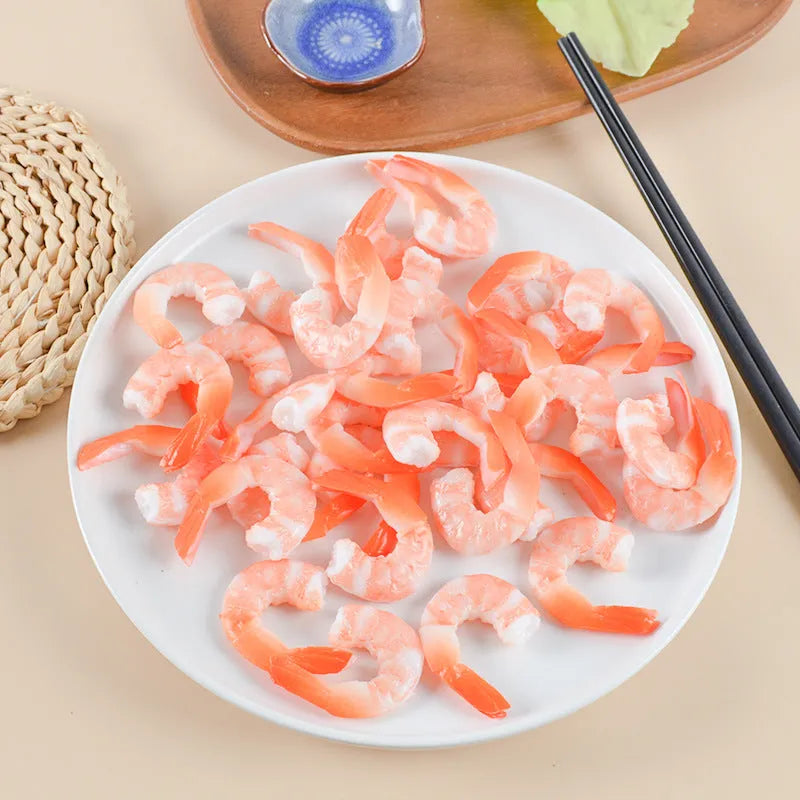 PVC shrimp-shaped keychain with detailed crustacean design and door buckle attachment