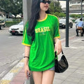 Women's slim fit T-shirt with geometric 3D print pattern in milk silk polyester fabric