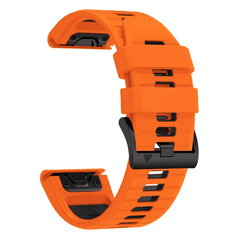 Two-tone quick release silicone watch strap for Garmin Fenix smartwatch