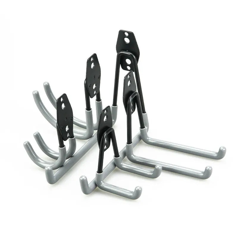 Carbon steel wire-wrap board storage hook in bright orange, black, or grey with mounting screws