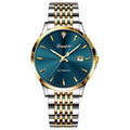 Men's automatic mechanical watch with stainless steel case and simple dial