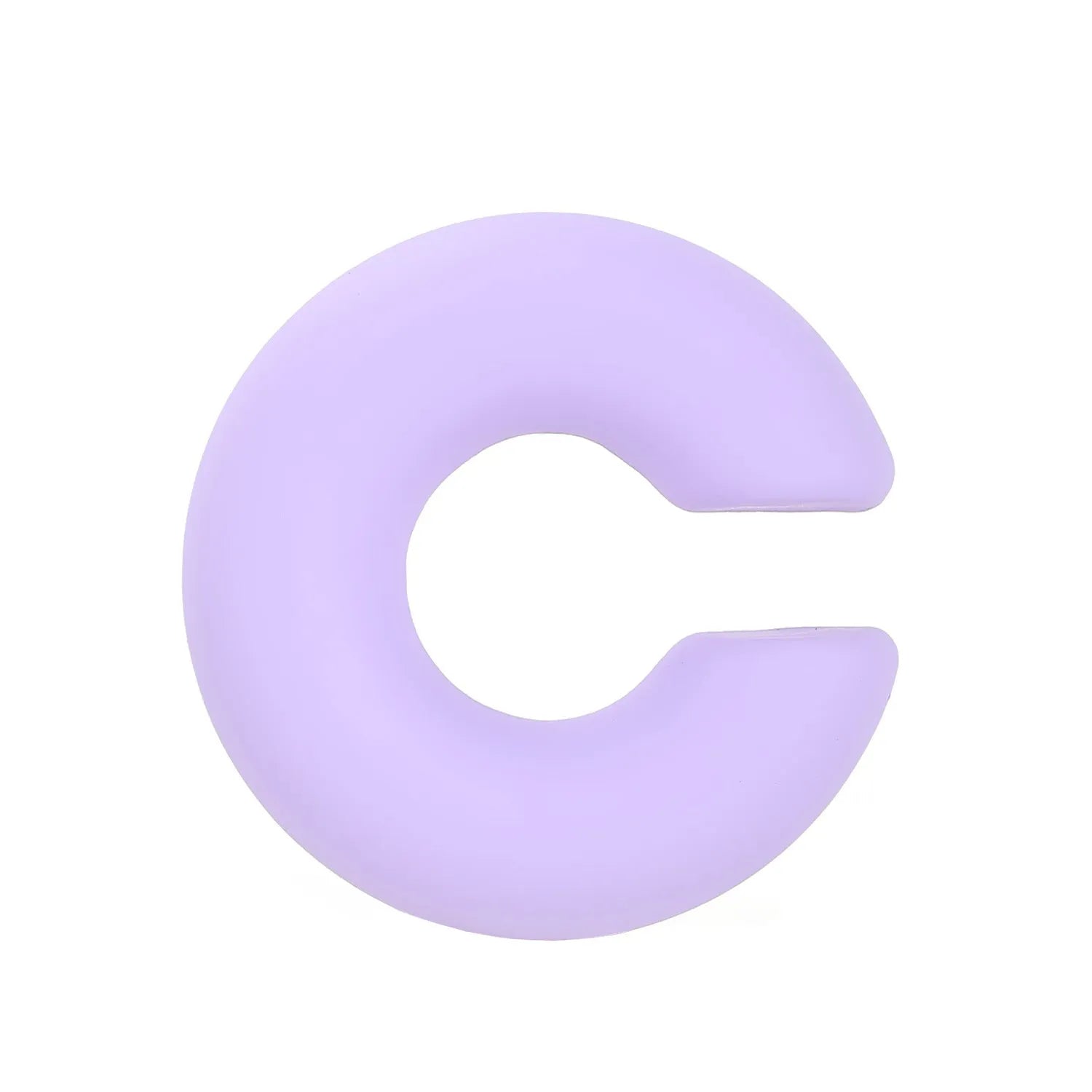 Geometric C-shaped matte clip-on earrings in multiple candy colours on a white background.