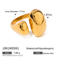 Women's stainless steel geometric open ring with electroplated finish in JDR2405081 colour