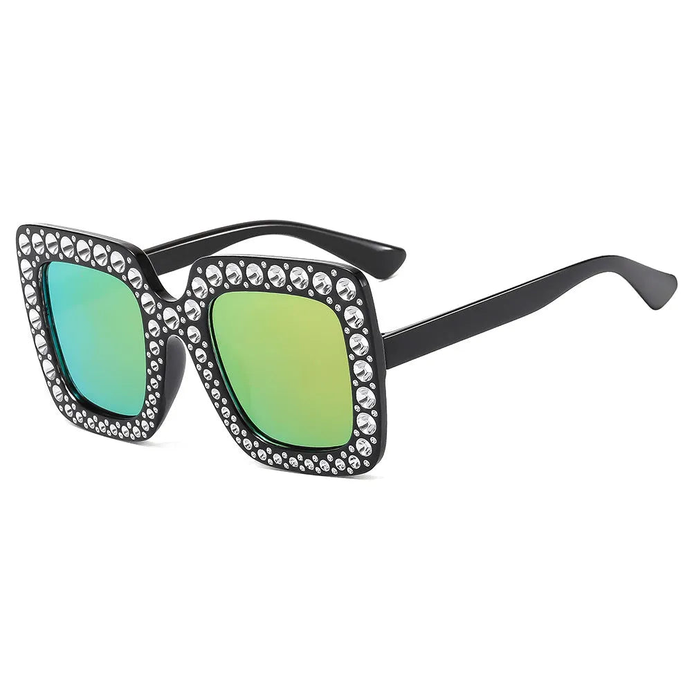 Plastic box sunglasses with fashion personality trend design in various colour combinations