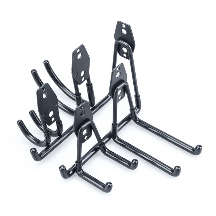 Carbon steel wire-wrap board storage hook in bright orange, black, or grey with mounting screws