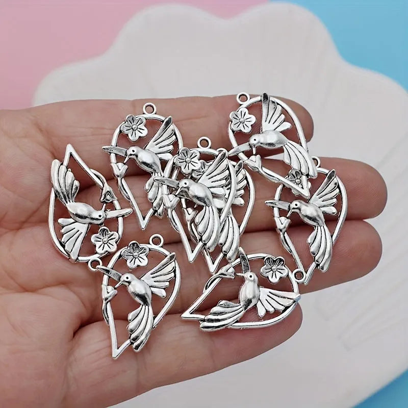 Alloy magpie pendant charm with electroplated P234 colour finish for DIY jewellery