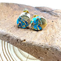 Natural stone bohemian style stud earrings with irregular-cut ER1031 colour stones